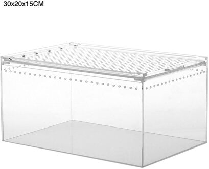 Klimmen Huisdier Fokken Doos Reptiel Fokkerij Box Clear Acryl Reptiel Voeden Boxs Multipurpose Terrarium Voor Insect Ademend 30x20x15CM