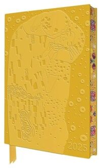 Klimt: The Kiss 2025 Artisan Art Vegan Leather Diary Planner - Page To View With Notes - Flame Tree Studio