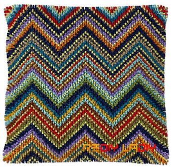 Klink Haak Kits Multi Stripes Kussenhoes Pre-Gedrukt Canvas Garen Haken Ambachten Kussensloop Slaapbank Kussens Thuis decor BZ771