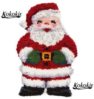 Klink Haak Kits Tapijt Met Gedrukt Canvas Diy Kerst Santa Interieur Tapijt Borduren Wandtapijt Gehaakte Tapijt Hobby Craft