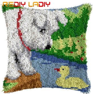 Klink Haak Kussen Blauw Gouden Vlinder Kussensloop Acryl Garen Kussen Gedrukt Kleur Canvas Gehaakte Kussenhoes Hobby & Ambachten BZ412