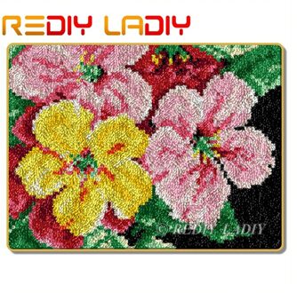 Klink Haak Tapijt Kit Haken Tapijt Tapijt Vlinder Bloem Acryl Garen Pre-Gedrukte Canvas Kussen Mat Diy Haak Wandtapijt craft ZD642