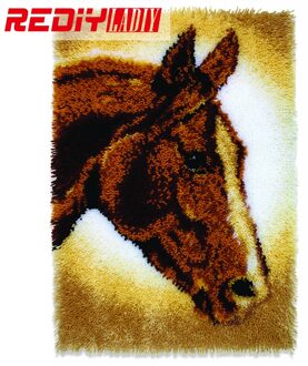 Klink Haak Tapijt Kits DIY Handwerken Onvoltooide Haken Tapijt Garen Kussen Mat Paard Borduurwerk Decoratieve Tapijt