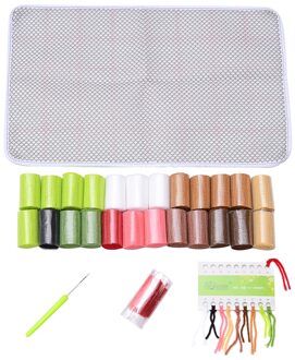 Klink Haak Tapijt Kits DIY Handwerken Onvoltooide Haken Tapijt Garen Mat Twee Honden Tapijt 3D Borduurwerk Decoratieve Tapijt