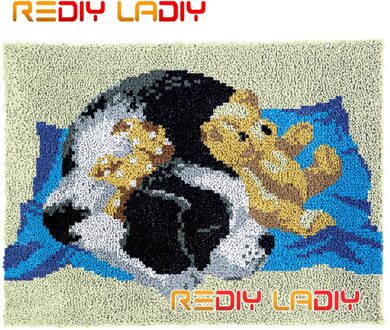 Klink Haak Tapijt Kits Slapen Honden Diy Tapijt Tapijt Pluche Muur Opknoping Chunky Garen Arts Kussen Gehaakte Floor Mat Hobby & Ambachten