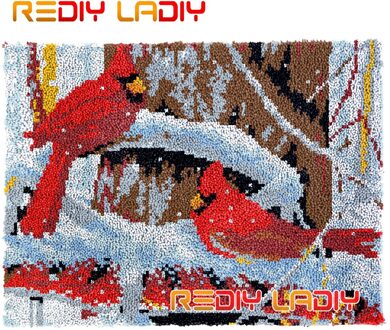 Klink Haak Tapijt Kits Sneeuw Cardinals Diy Tapijt Tapijt Pluche Muur Opknoping Chunky Garen Arts Kussen Gehaakte Floor Mat Hobby & Ambachten