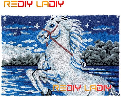 Klink Haak Tapijt Kits Wit Paard Pluche Wandtapijten Diy Tapijt Tapijt Dikke Garen Arts Kussen Haken Floor Mat Thuis decor