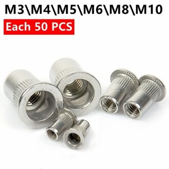 Klinkhamer moer 300 STUKS M3 M4 M5 M6 M8 M10 Hoofd Klinknagel Noten Set Noten Insert Reveting Multi Size Klinknagel noten Collocatie