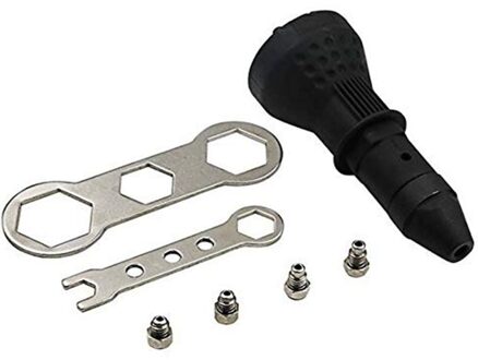 Klinknagel Voor Accuboormachine Elektrische, elektrische Boor Tool Kit Klinkhamer Adapter Insert Nut Hand Power Tool Accessoires (Zwart)