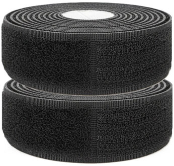 Klittenband - 2x rol 100 cm - zelfklevend zwart - bevestiging materialen