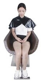 Klittenband Locking Pvc Salon Haar Schort Spiegel Oppervlak Glad Bib Gown Cappa Kappers Kraag Styling Wraps Sjaal zwart