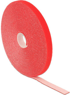Klittenband rol - lengte 10m / breedte 13mm - rood
