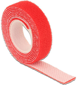 Klittenband rol - lengte 1m / breedte 13mm - rood
