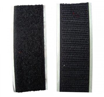 Klittenband zelfklevend zwart 1 meter