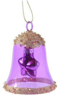 Klok glas l6.2b6.2h7.5 cm violet kerst Paars