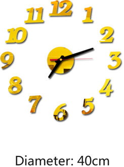Klok Horloge 3d Wandklokken Diy Acryl Spiegel Stickers Home Decoratie Woonkamer Quartz Naald