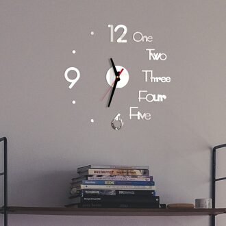 Klok Horloge Diy Wandklokken 3D Spiegel Oppervlak Stickers Zelfklevende Home Office Decoratie Woonkamer Quartz Naald Klok Rood