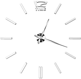 Klok Horloge Wandklokken Horloge 3d Diy Acryl Spiegel Stickers Home Decoratie Woonkamer Quartz Naald Grote Wandklokken Zilver