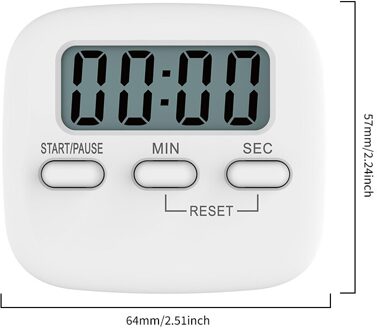 Klok Levert Gereedschap Slaap Stopwatch Klok Keuken Koken Countdown Alarm Timer Magnetische Digitale Timer Slaap wit