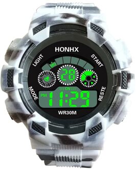 Klok Mannen Mode Led Digitaal Alarm Datum Rubber Leger Horloge Waterdicht Sport Horloge Luxe Valentijn Cadeau #20