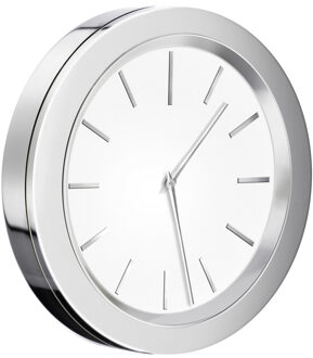 Klok Smedbo Time 6x1 cm Chroom met Witte Wijzerplaat