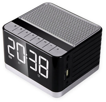 Klok Speaker Bluetooth Mobiele Telefoon Handsfree Groot Scherm Spiegel Met Wekker Radio Draadloze Jieli 5.0 Programma Zilver