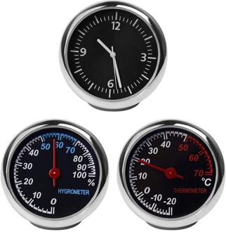 Klokken 2 In 1 Functie Auto Thermometer Hygrometer Duurzaam Quartz Glas Spiegel Klok Decoratie Auto Decoratie Accessoires