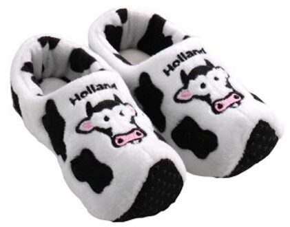 Klompsloffen wit koe Zwart, Wit - Transparant