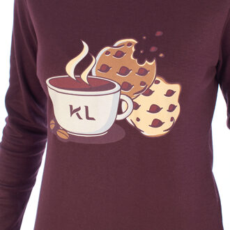 KLP1 dames winterpyjama met lange mouwen Bordeaux