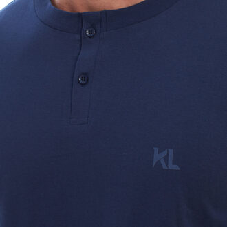 KLP4 Heren Lange Mouw Winterpyjama Blauw