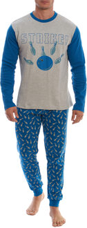 KLP4 Heren Lange Mouw Winterpyjama Grijs