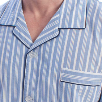 KLP5 heren poplin stijl pyjama's Blauw