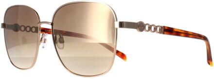 KM7020 410 glanzend gouden donkerbruine zonnebril met kleurverloop - maat