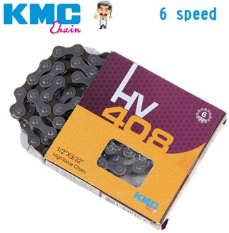 Kmc HV408 6 Speed Fietsketting Fietsketting Voor Mtb/Racefiets Fo Sram 116L /Chain Bike Silver grijs