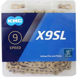 KMC ketting X9SL 11/128 9 speed Super light goud 114 schakels