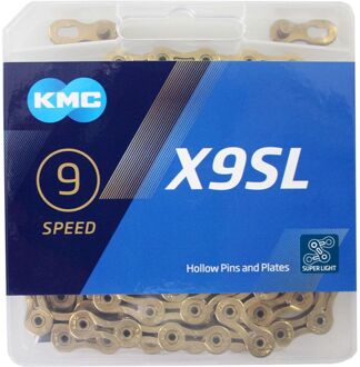 KMC ketting X9SL 11/128 9 speed Super light goud 114 schakels