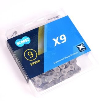 Kmc X9 X9.93 Mtb Racefiets Zilver/Grijs Chain 116L 9/18/27 Speed Fietsketting Magische Knop Mountain bike Chain