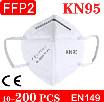 KN95 Face mask FFP2 Mouth Mask Safety 95% Filtration fp2 Mouth mask 5 layers breathable Máscara Fast Shipping white or blacik