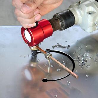 Knabbelen Metalen Snijden Double Head Gezinsblad Nibbler Saw Cutter Tool Boor Attachment Gratis Snijgereedschap Nibbler Plaatwerk Gesneden