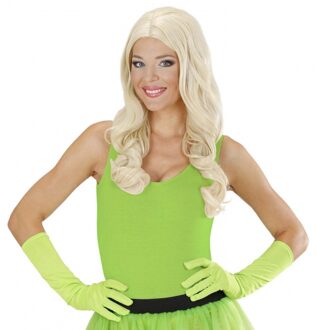 Knalgroene Lange Handschoenen - Verkleedhandschoenen