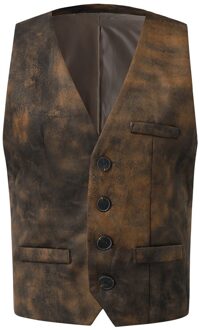 Knappe Mannen Mode Single-Breasted Pak Vest Slanke Katoenen Vest