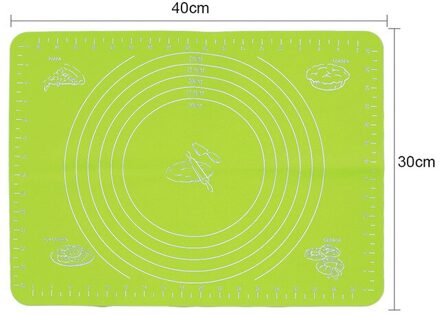 Kneden Deeg Silicone Non-stick Siliconen Mat Rolling Deeg Liner Pad Gebak Cake Bakvormen Pasta Meel Tafel Vel Keuken gereedschap groen 40x30