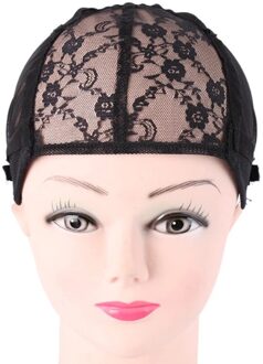 Kneysan Kant Pruik Caps Voor Maken Haar Weven Verstelbare Pruik Cap Zwart Haar Netten Hoed Beauty Tools