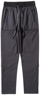 Knie Lace Up Multi-Zakken Koord Casual Overalls Mens High Street Oversize Straight Cargo Broek Hip Hop Baggy Broek aziatisch XXL / pic kleur