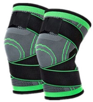 Knie Ondersteuning Compressie Mouwen Gewrichtspijn Artritis Opluchting Running Fitness Elastische Wrap Brace Knie Pads groen / L