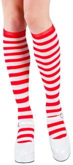 Kniekousen Gestreept rood/wit Lucy Rood - Zalm