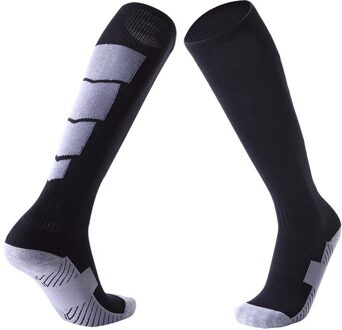 Knielange Sport Voetbal Sokken Geschikt Voor Tiener Neutrale Sport Sokken Compressie Sokken Kalf Sokken Zweet Ademend Handdoek Zwart