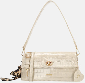 Knightsbridge schoudertas croco lak beige Ecru