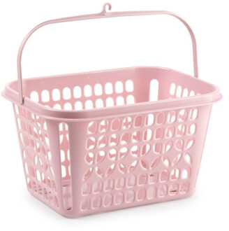 Knijpermandje - roze - 20x25x14 cm - wasknijper mandje - kunststof