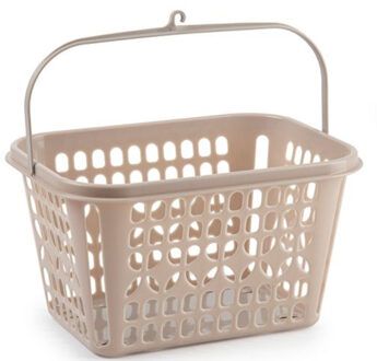 Knijpermandje - taupe - 20x25x14 cm - wasknijper mandje - kunststof